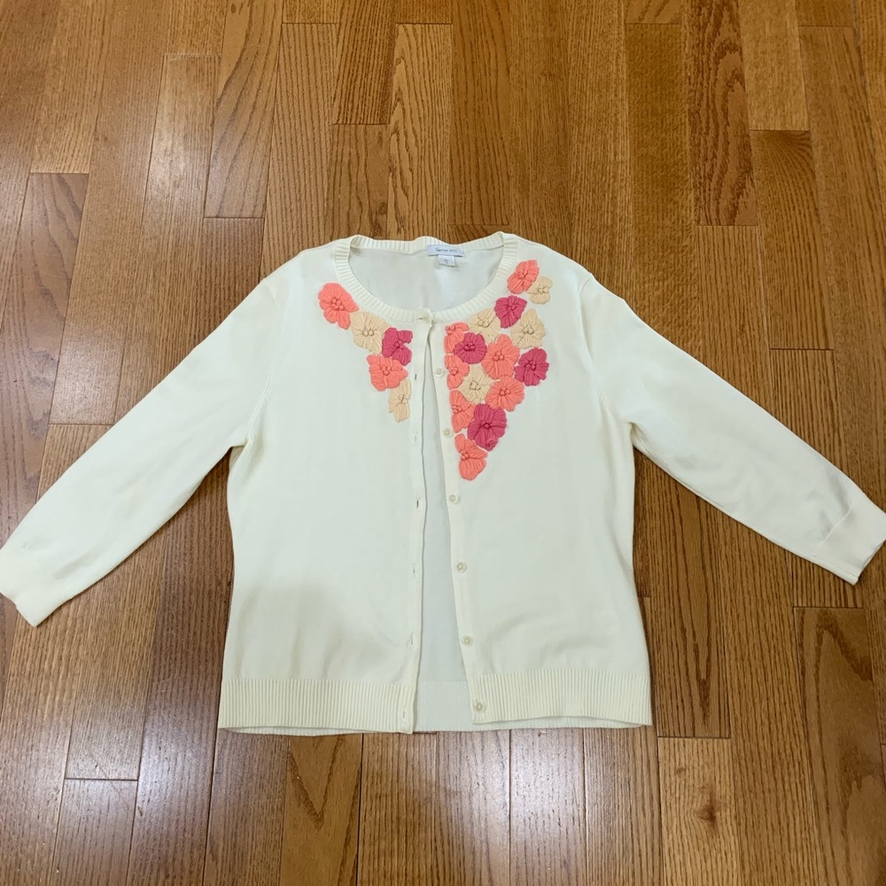 Garnet hill vintage long sleeve cardigan sz s excellent condition cotton/nylon